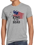style3 T-Shirt King of the Road America Rot/Grau
