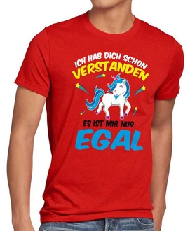 style3 T-Shirt Ich hab dich schon verstanden nur egal Einhorn Fun Spruch Rot/Dunkelrot