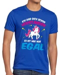 style3 T-Shirt Ich hab dich schon verstanden nur egal Einhorn Fun Spruch Blau/Türkis/Dunkelblau