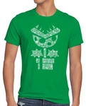 Super Piranha T-Shirt Mario Videospiel Gamer Grün/Neonfarben/Dunkelgrün