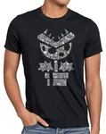 Super Piranha T-Shirt Mario Videospiel Gamer Schwarz/Dunkelblau/Silber