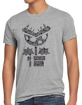 Super Piranha T-Shirt Mario Videospiel Gamer Grau/Silber/Dunkelgrau
