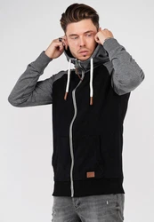 behype Sweatjacke HENRAY mit erhöhtem Kragen Dunkelgrau/Schwarz