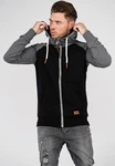 behype Sweatjacke HENRAY mit erhöhtem Kragen Dunkelgrau/Schwarz behype Sweatjacke HENRAY mit erhöhtem Kragen Dunkelgrau/Schwarz