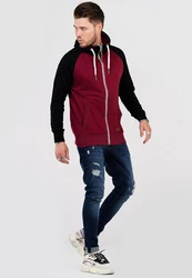 behype Sweatjacke HENRAY mit erhöhtem Kragen Dunkelrot/Bordeaux