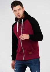 behype Sweatjacke HENRAY mit erhöhtem Kragen Dunkelrot/Bordeaux