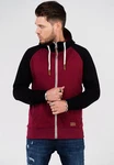 behype Sweatjacke HENRAY mit erhöhtem Kragen Dunkelrot/Bordeaux behype Sweatjacke HENRAY mit erhöhtem Kragen Dunkelrot/Bordeaux