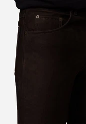 RICANO 5-Pocket Lederhose RT-101 Dunkelbraun/Dunkelrot/Braun