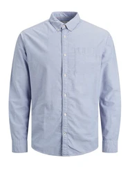 Jack & Jones Langarmhemd JJEOXFORD 5998 Hellblau/Blau/Dunkelblau