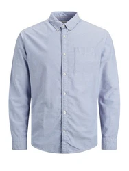Jack & Jones Langarmhemd JJEOXFORD 5998 Hellblau/Blau/Dunkelblau