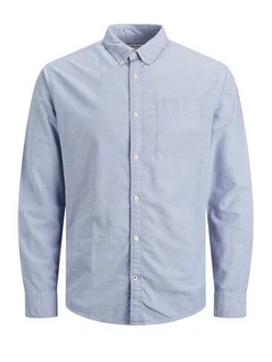 Jack & Jones Langarmhemd JJEOXFORD 5998 Hellblau/Blau/Dunkelblau