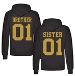 Couples Shop Kapuzenpullover Brother & Sister  Braun