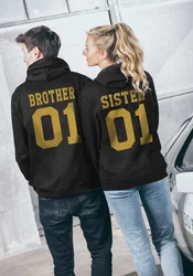 Couples Shop Kapuzenpullover Brother & Sister  Braun