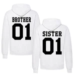 Couples Shop Kapuzenpullover Brother & Sister Weiß/Lila/Silber/Braun/Creme Couples Shop Kapuzenpullover Brother & Sister Weiß/Lila/Silber/Braun/Creme