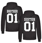 Couples Shop Kapuzenpullover Brother & Sister Braun/Lila/Schwarz/Silber Couples Shop Kapuzenpullover Brother & Sister Braun/Lila/Schwarz/Silber