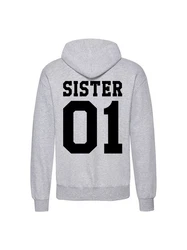 Couples Shop Kapuzenpullover Brother & Sister  Silber/Grau/Braun/Lila/Hellgrau/Dunkelgrau