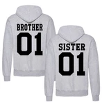 Couples Shop Kapuzenpullover Brother & Sister Silber/Grau/Braun/Lila/Hellgrau/Dunkelgrau Couples Shop Kapuzenpullover Brother & Sister Silber/Grau/Braun/Lila/Hellgrau/Dunkelgrau