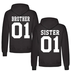 Couples Shop Kapuzenpullover Brother & Sister  Braun/Lila/Schwarz/Silber