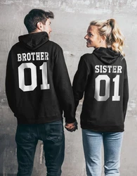 Couples Shop Kapuzenpullover Brother & Sister  Braun/Lila/Schwarz/Silber