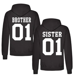 Couples Shop Kapuzenpullover Brother & Sister  Braun/Lila/Schwarz/Silber