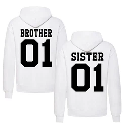Couples Shop Kapuzenpullover Brother & Sister  Weiß/Lila/Silber/Braun/Creme