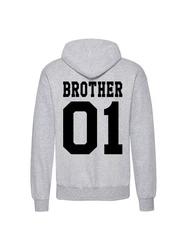 Couples Shop Kapuzenpullover Brother & Sister  Silber/Grau/Braun/Lila/Hellgrau/Dunkelgrau
