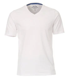 Redmond T-Shirt uni Weiß/Creme/Grau