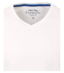 Redmond T-Shirt uni Weiß/Creme/Grau