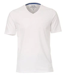 Redmond T-Shirt uni Weiß/Creme/Grau