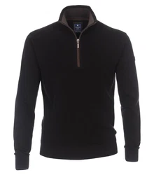 Redmond Strickpullover Troyer Schwarz/Dunkelblau/Braun