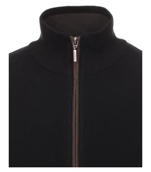 Redmond Strickpullover Troyer Schwarz/Dunkelblau/Braun