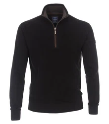 Redmond Strickpullover Troyer Schwarz/Dunkelblau/Braun