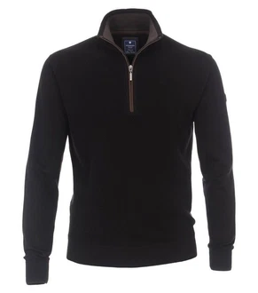 Redmond Strickpullover Troyer Schwarz/Dunkelblau/Braun