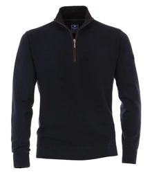 Redmond Strickpullover Troyer Dunkelblau/Blau
