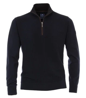 Redmond Strickpullover Troyer Dunkelblau/Blau