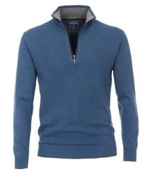 Redmond Strickpullover Troyer Blau/Dunkelblau/Hellblau