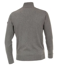 Redmond Strickpullover Troyer Grau/Dunkelgrau/Braun