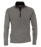 Redmond Strickpullover Troyer Grau/Dunkelgrau/Braun