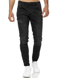 Skinny-fit-Jeans A107 Stretch mit Elasthan & im Destroyed-Look