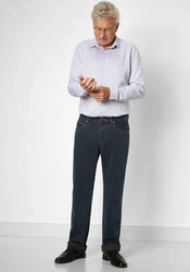 Suprax Regular-fit Jeans mit Komfort-Dehnbund und Sicherheitstasche Hellblau/Dunkelblau/Blau