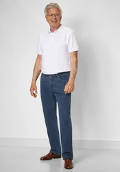 Suprax Regular-fit Jeans mit Komfort-Dehnbund und Sicherheitstasche Blau/Dunkelblau/Hellblau