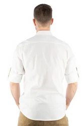 OS-Trachten Trachtenhemd Phegin Langarmhemd Creme/Weiß/Grau/Beige