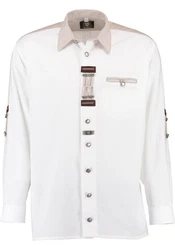 OS-Trachten Trachtenhemd Nevai Langarmhemd Weiß/Beige/Creme