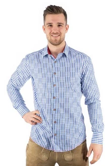 OS-Trachten Trachtenhemd Zufir mit Haifischkragen Dunkelblau/Hellblau/Blau OS-Trachten Trachtenhemd Zufir mit Haifischkragen Dunkelblau/Hellblau/Blau