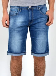 ESRA Jeansshorts Herren Capri Hellblau/Blau/Dunkelblau