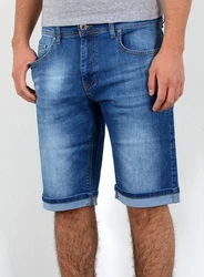 ESRA Jeansshorts Herren Capri Hellblau/Blau/Dunkelblau