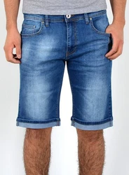 ESRA Jeansshorts Herren Capri Hellblau/Blau/Dunkelblau