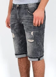 ESRA Jeansshorts Herren Capri Schwarz/Dunkelgrau/Hellgrau/Grau