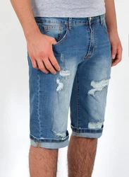 ESRA Jeansshorts Herren Capri Hellblau/Blau/Dunkelblau