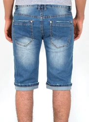 ESRA Jeansshorts Herren Capri Hellblau/Blau/Dunkelblau